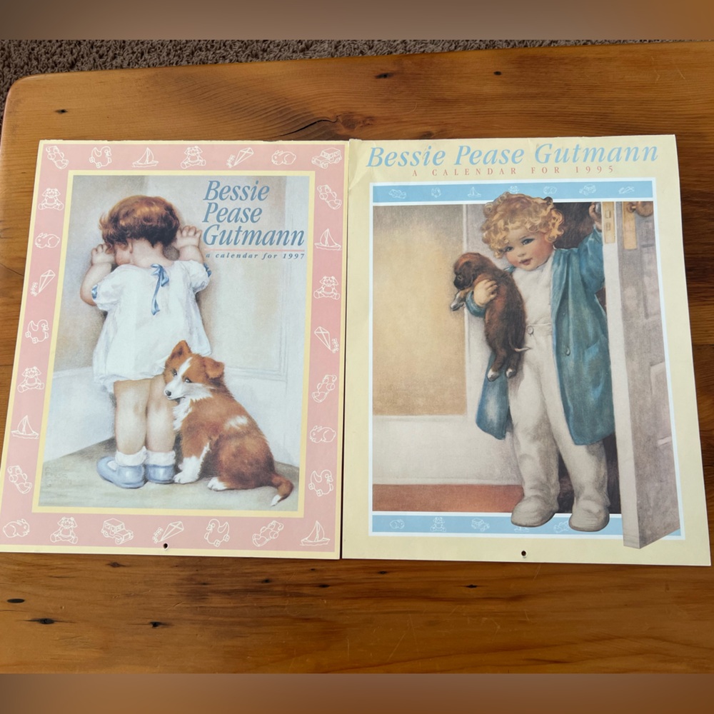 2 Vintage Old Fashioned Children Bessie Pease Gutmann Calendars